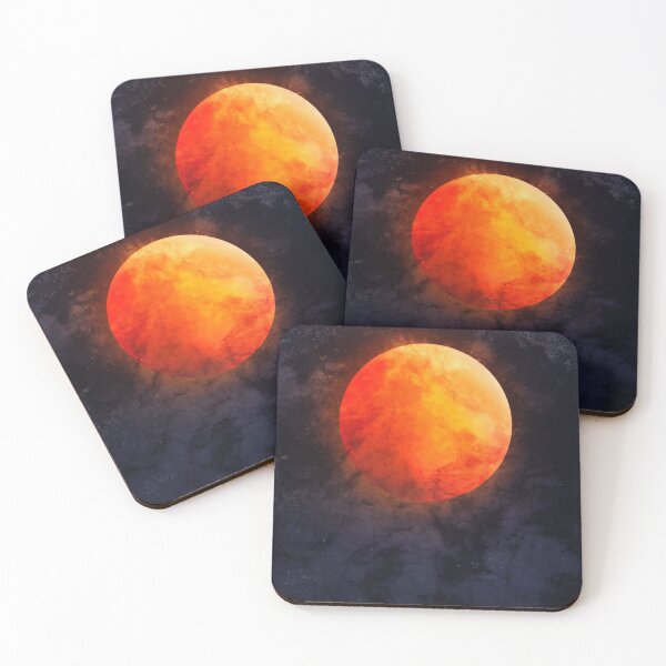 Item preview, Red Moon With Blue Night Background designed and sold by JTS STORE.