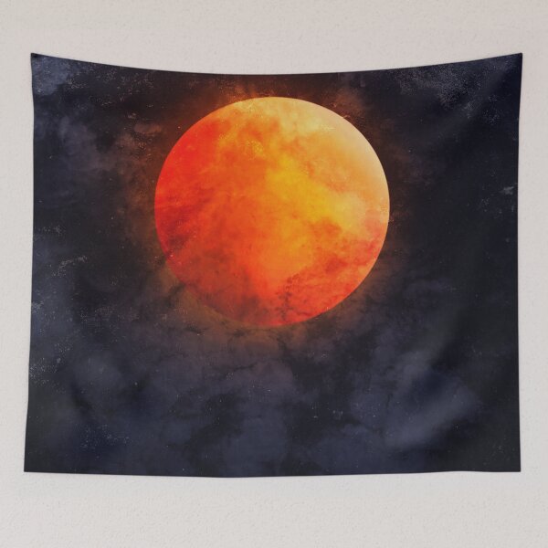 Item preview, Red Moon With Blue Night Background designed and sold by JTS STORE.