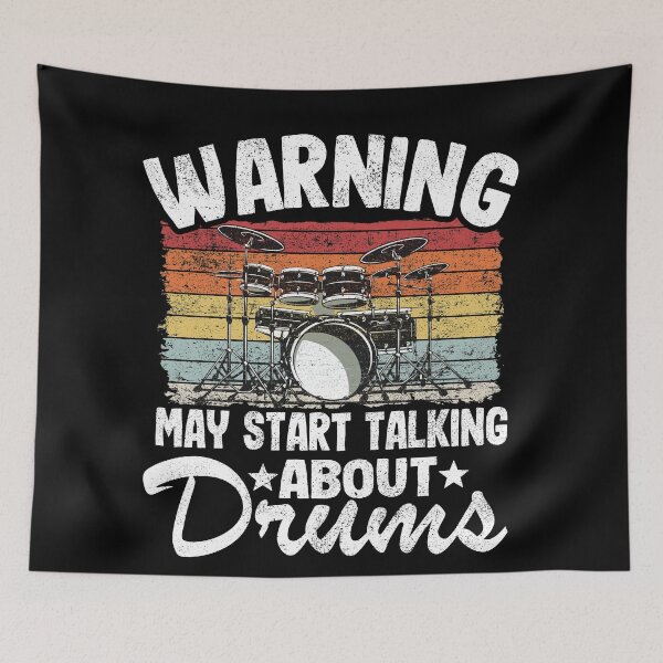 Item preview, Warning May Talk About Drums Drummer Gift Vintage Funny designed and sold by Stronzi.