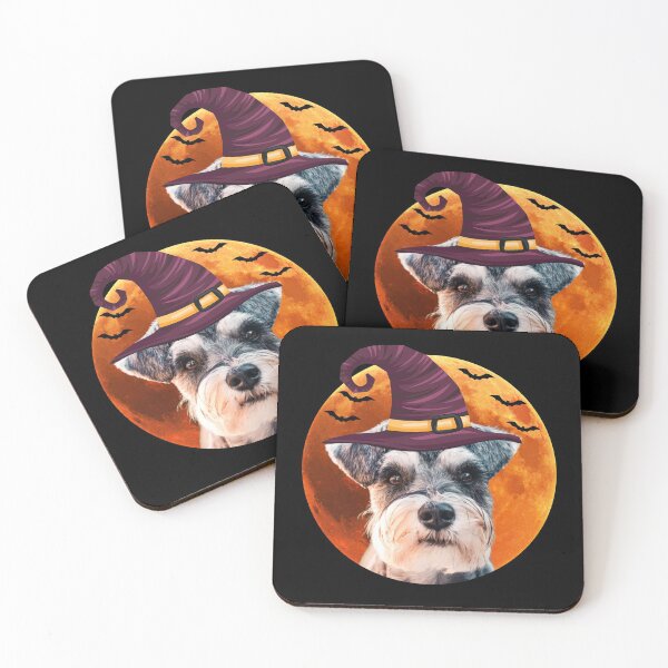 Item preview, Cute miniature schnauzer dog with witch hat designed and sold by alaechamlal.