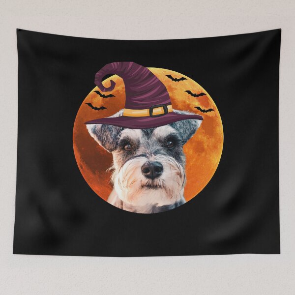 Item preview, Cute miniature schnauzer dog with witch hat designed and sold by alaechamlal.