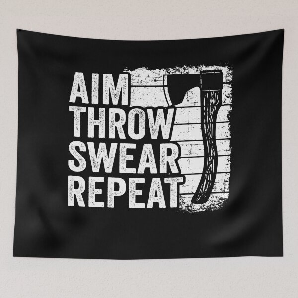 Item preview, Axe Throwing Gift Funny Aim Throw Swear Repeat designed and sold by Stronzi.