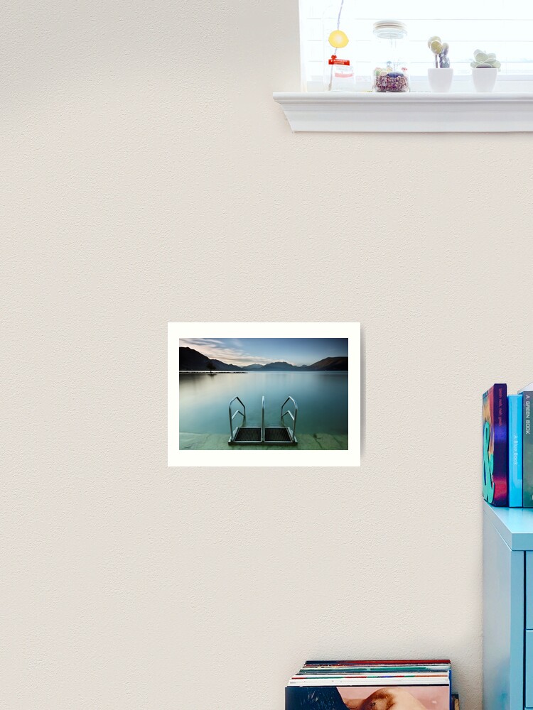 Thumbnail 2 of 3, Art Print, Annecy lake, morning at the beach designed and sold by patmo.