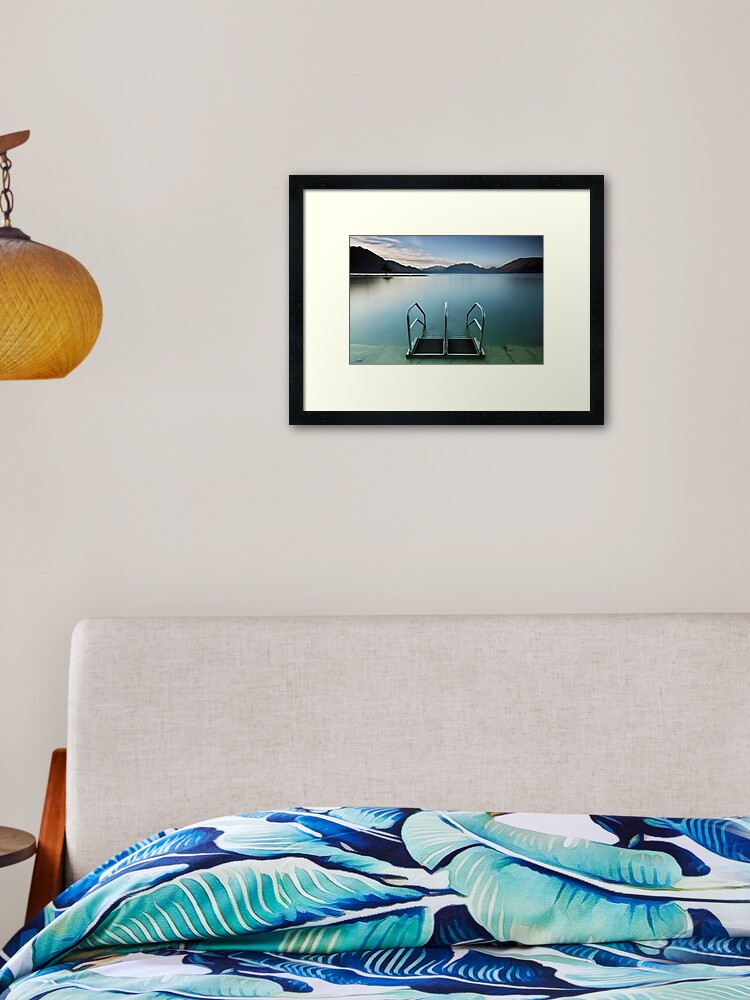 Thumbnail 2 of 7, Framed Art Print, Annecy lake, morning at the beach designed and sold by patmo.