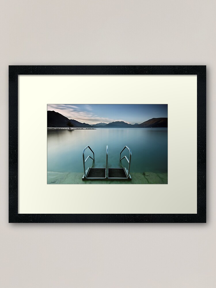 Thumbnail 1 of 7, Framed Art Print, Annecy lake, morning at the beach designed and sold by patmo.