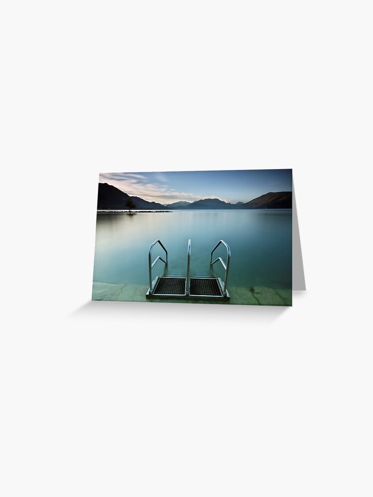 Thumbnail 1 of 2, Greeting Card, Annecy lake, morning at the beach designed and sold by patmo.