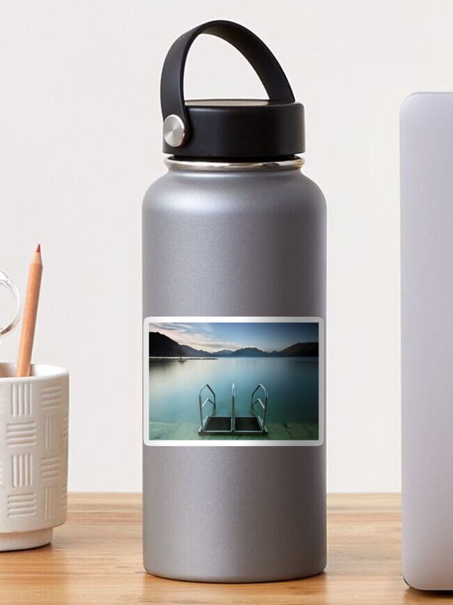 Thumbnail 1 of 3, Sticker, Annecy lake, morning at the beach designed and sold by patmo.