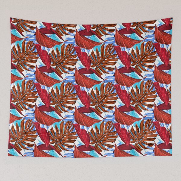 Item preview, Colorful Leaf Pattern Bed Sheet Design 3 designed and sold by PodiShawna.