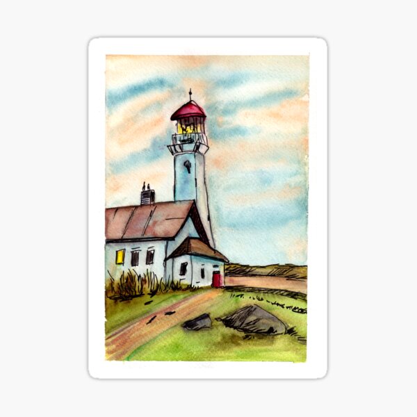 Lighthouse on a hill Sticker