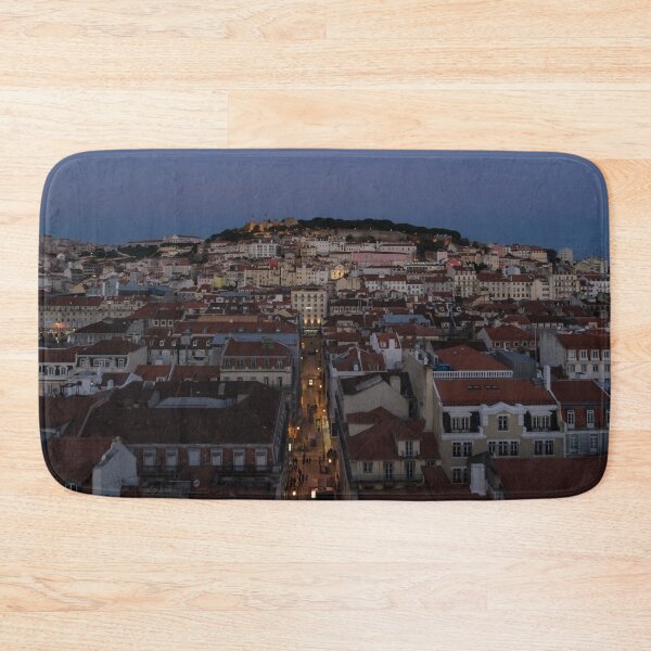 Item preview, Hora azul sobre Lisboa Portugal - Farolas de la Rua de Santa Justa designed and sold by Georgia Mizuleva.
