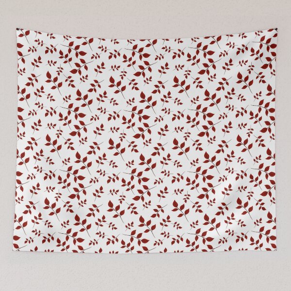 Item preview, Red Leaf Pattern Bed Sheet Design designed and sold by PodiShawna.
