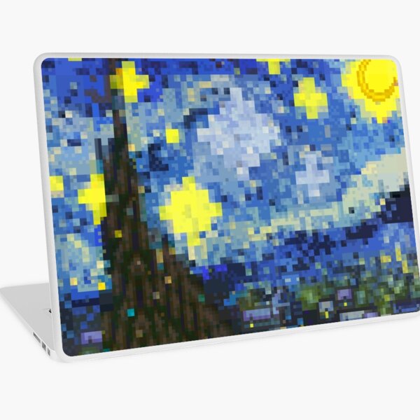 8-bit Starry Night Laptop Skin