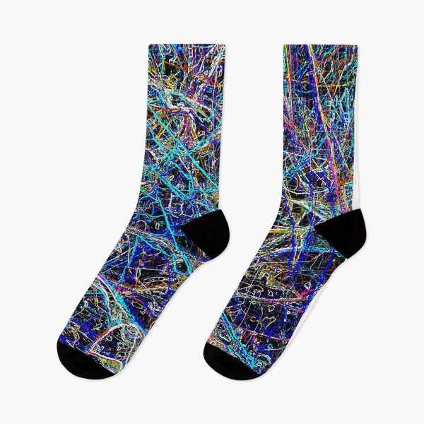 Item preview, neon squiggly lines on black designed and sold by frauenbrauen.