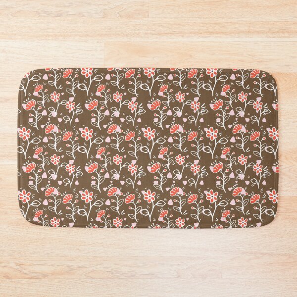 Item preview, Orange Flower Pattern Bed Sheet Design designed and sold by PodiShawna.