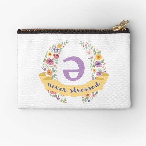 Schwa (never stressed) Floral Zipper Pouch
