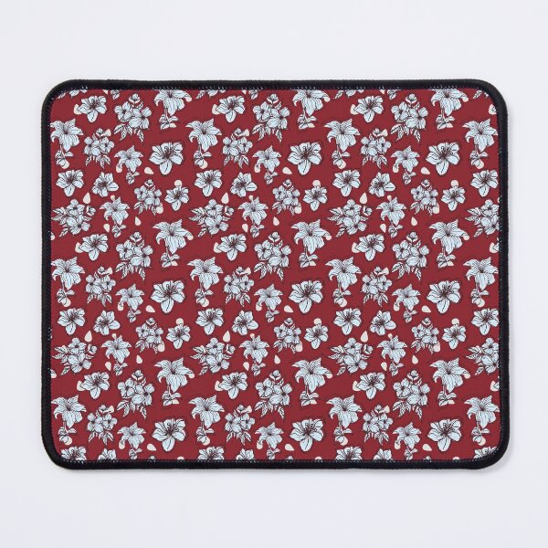 Item preview, Blue Flower Pattern in Maroon Color Background Bed Sheet Design designed and sold by PodiShawna.