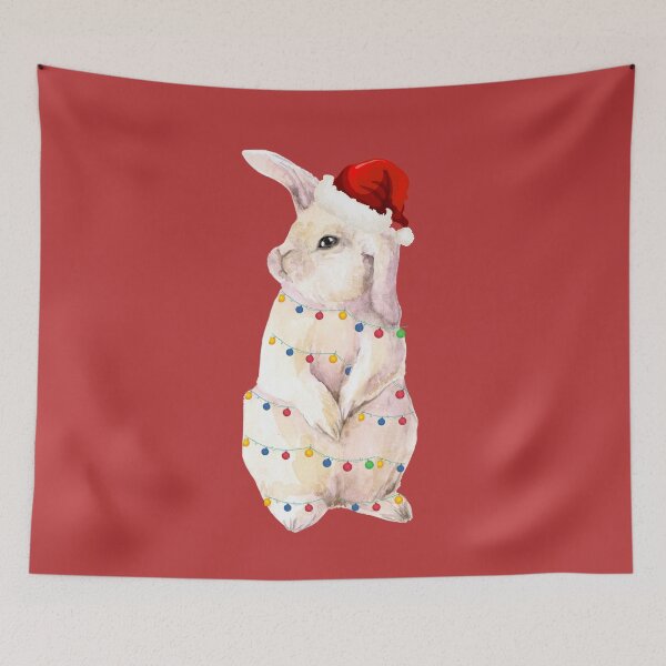 Item preview, Christmas Bunny Rabbit Tangled in lights designed and sold by Designforoz.
