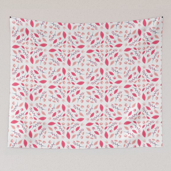 Item preview, Pink Red Flower Pattern Bed Sheet Design designed and sold by PodiShawna.