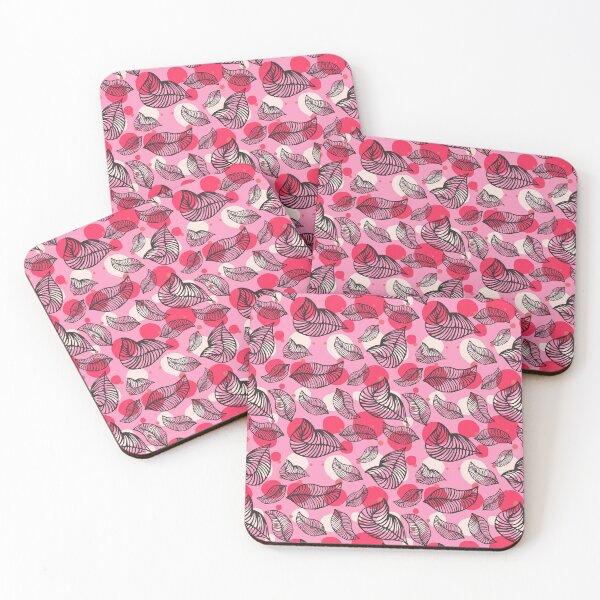 Item preview, Pink Leaf Pattern Bed Sheet Design designed and sold by PodiShawna.