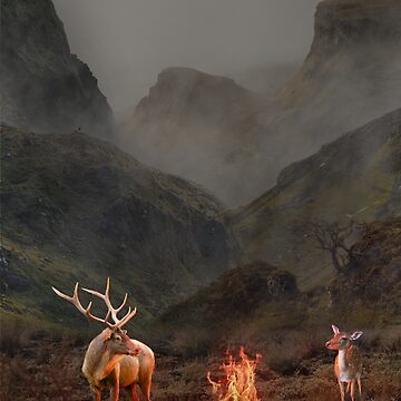 Artwork thumbnail, Travel with wild deer in a deserted area by Butterfly-Dream
