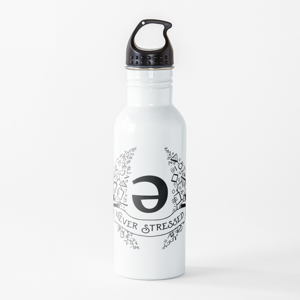 Schwa (never stressed) Geometric Black Water Bottle