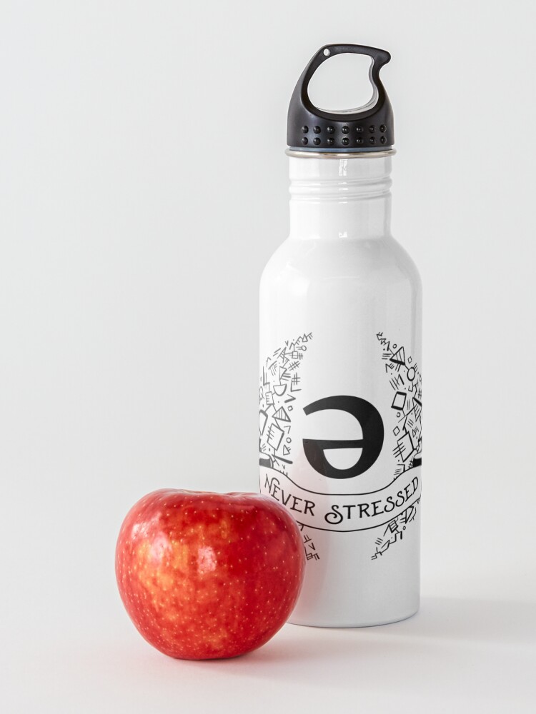 Alternate view of Schwa (never stressed) Geometric Black Water Bottle