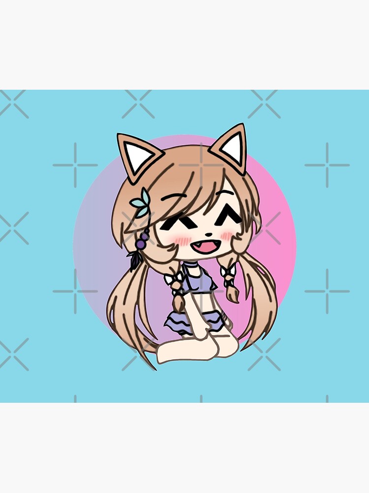 Cute Gacha Life style Kawaii Chibi Kitty Girl Anna Chan Sticker for Sale  by pignpix