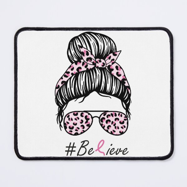 Item preview, Breast Cancer Awareness Messy Bun Warrior Believe Women designed and sold by CocktailDesigns.