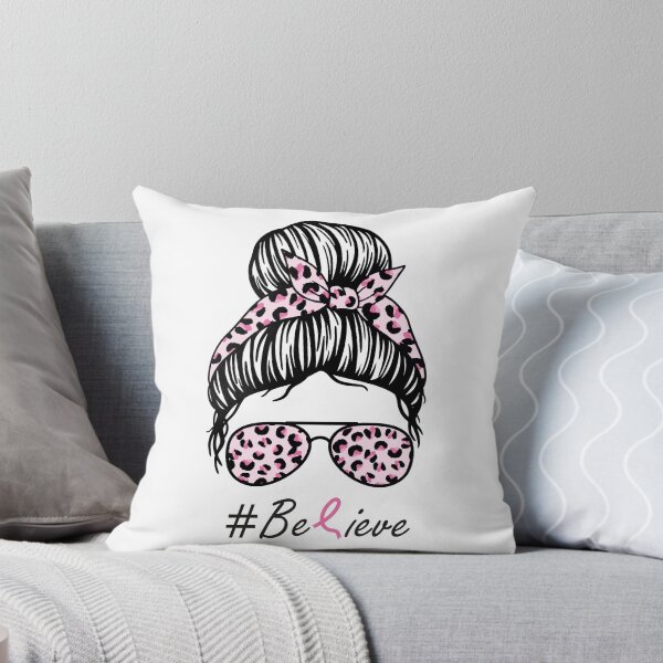 Item preview, Breast Cancer Awareness Messy Bun Warrior Believe Women designed and sold by CocktailDesigns.