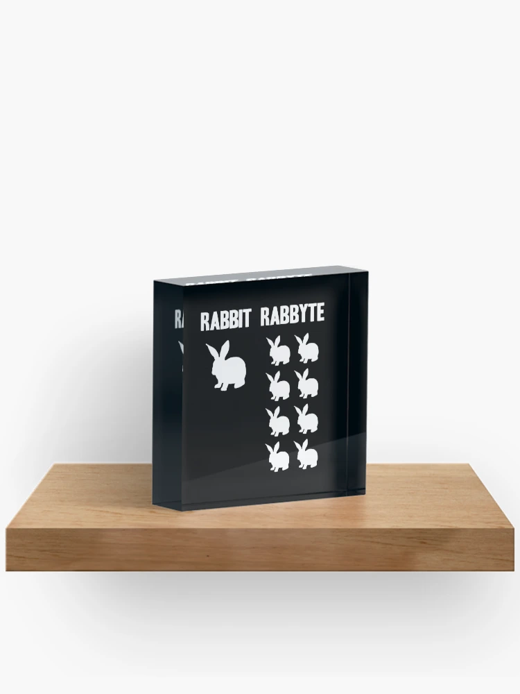 Thumbnail 2 of 5, Acrylic Block, Funny Rabbit Rabbyte Programmer Computer Humor  designed and sold by Stronzi.