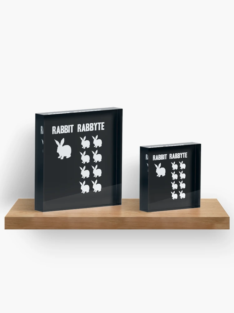 Thumbnail 3 of 5, Acrylic Block, Funny Rabbit Rabbyte Programmer Computer Humor  designed and sold by Stronzi.