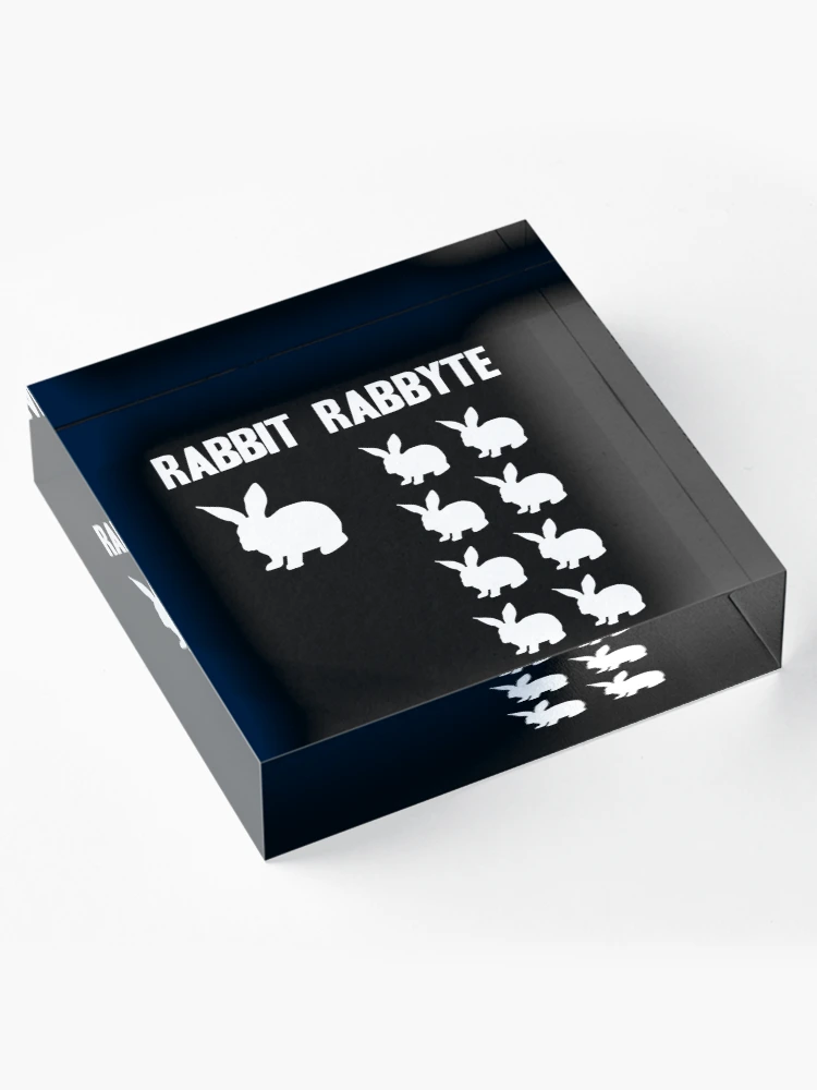 Thumbnail 4 of 5, Acrylic Block, Funny Rabbit Rabbyte Programmer Computer Humor  designed and sold by Stronzi.