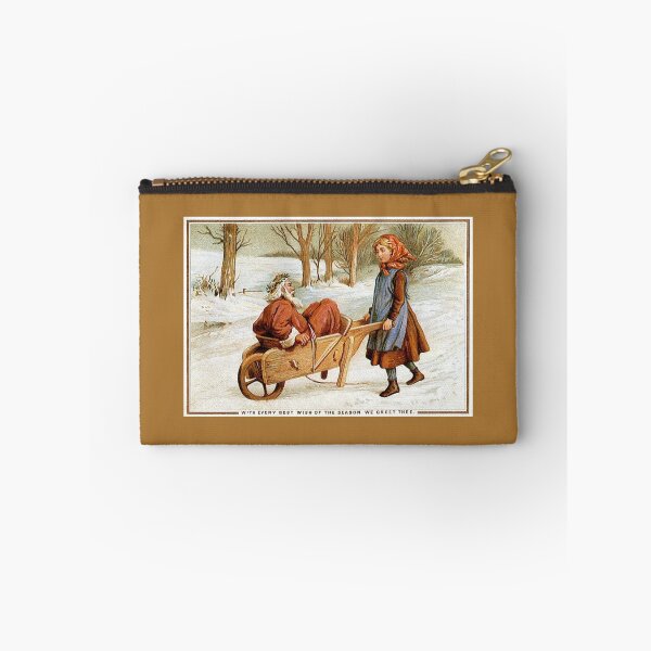 Item preview, Antique Victorian Christmas Santa girl wheelbarrow designed and sold by aapshop.