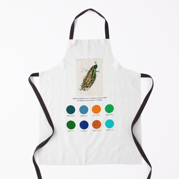 Item preview, Colour Palette of Indian peafowl (Pavo Cristatus) illustrated by Charles Dessalines D' Orbigny designed and sold by CoffeewithAnh.