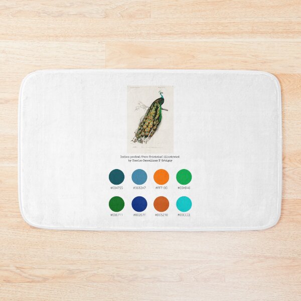 Item preview, Colour Palette of Indian peafowl (Pavo Cristatus) illustrated by Charles Dessalines D' Orbigny designed and sold by CoffeewithAnh.