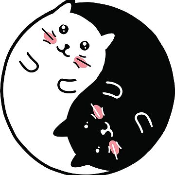 Artwork thumbnail, Yin Yang Balancing Cats by JaunzemsR