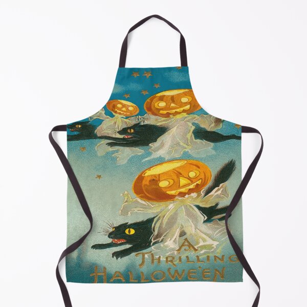 Item preview, A Thrilling Halloween Flying Cats Vintage Art Vector designed and sold by taiche.
