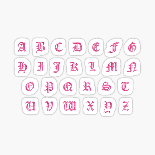 Item preview, Pink Capital Letter Glitter Gothic Alphabet designed and sold by TheLykosApparel.