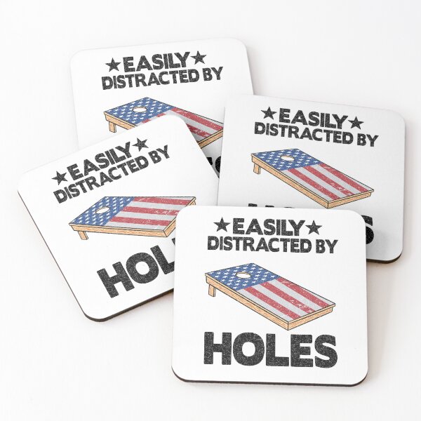 Item preview, Easily Distracted By Holes Joke Board American Flag Cornhole designed and sold by Stronzi.