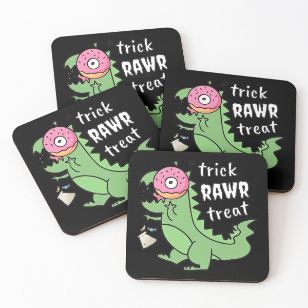 Item preview, Trick rawr treat - Halloween trick or treat - Scary sugary dinos designed and sold by For the love of Pixels.