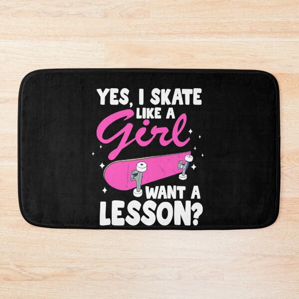 Item preview, Yes, I Skate Like A Girl Want A Lesson Funny Skateboard designed and sold by Stronzi.