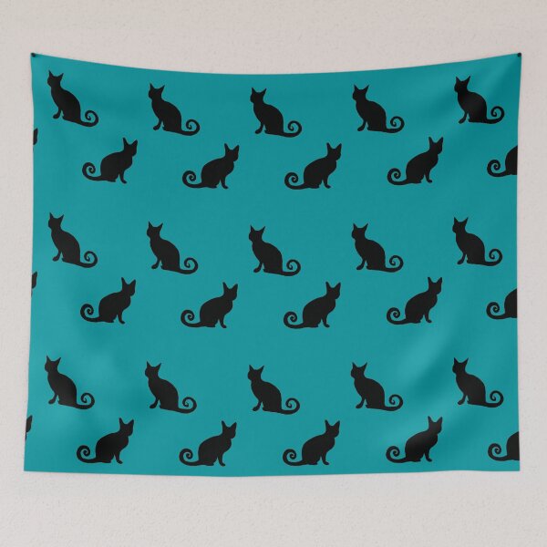 Item preview, Teal blue Green and Black cat print designed and sold by DemonicGloom.