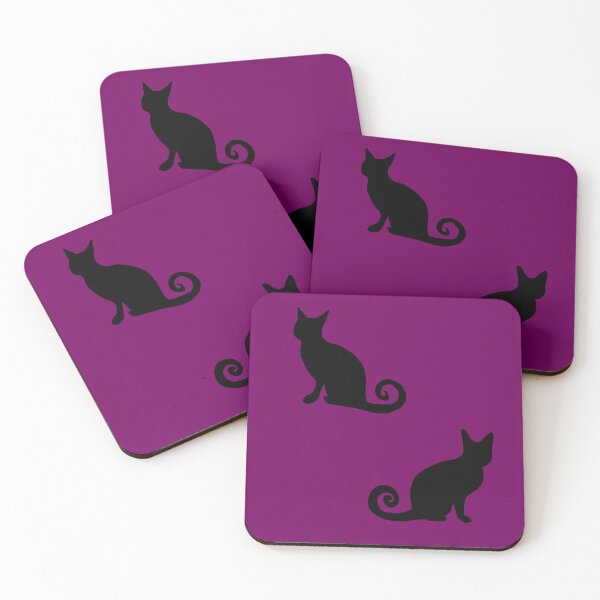 Item preview, Dark pink  purple and Black cat print designed and sold by DemonicGloom.
