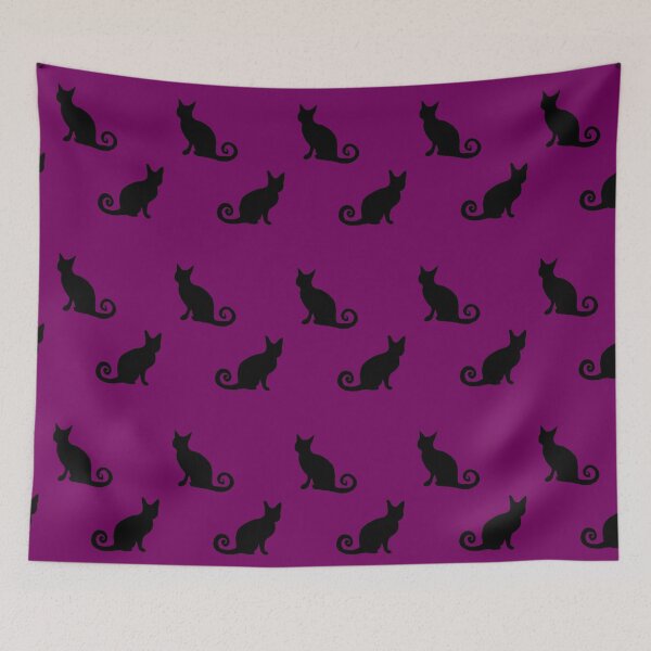 Item preview, Dark pink  purple and Black cat print designed and sold by DemonicGloom.