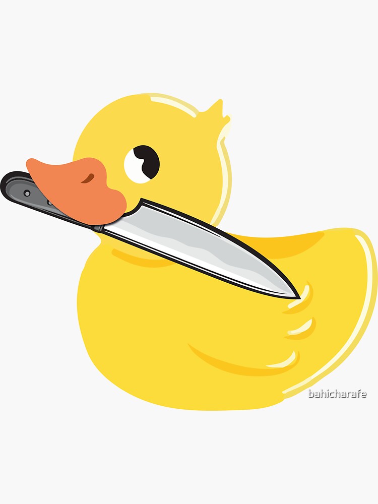 Duck you Ente Mit Messer Duck with Knife Meme Fun Sticker