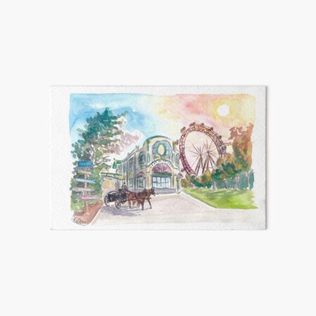 Item preview, Vienna Austria Prater with Ferris Wheel and Signpost designed and sold by artshop77.