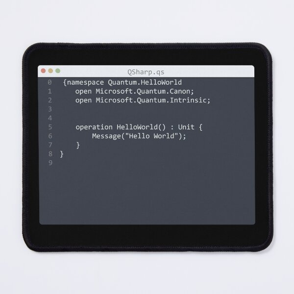 Item preview, . QSharp language Hello World program sample in editor window designed and sold by IuriiVlasenko.