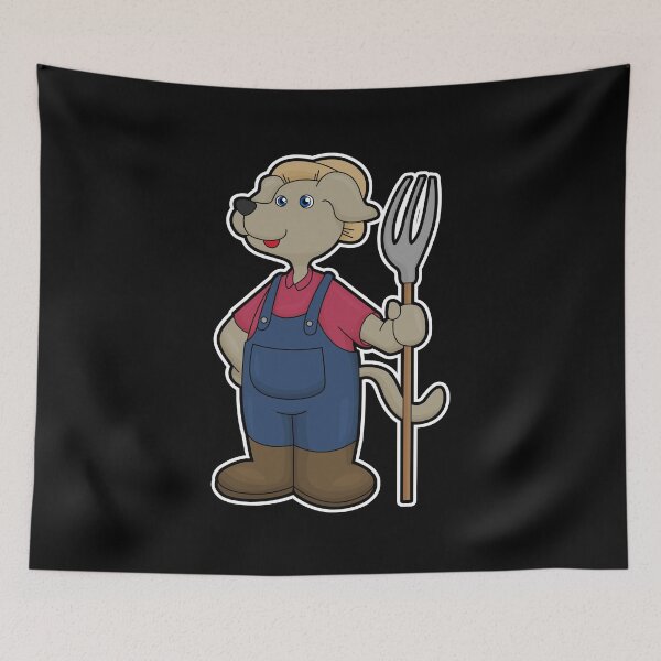 Item preview, Dog as Farmer with Rake & Hat designed and sold by Snabdesign84.