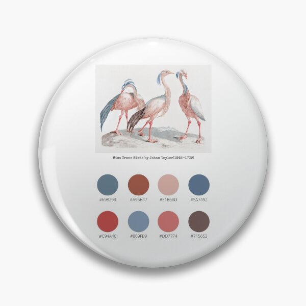 Item preview, Colour Palette of Miss Crane Birds by Johan Teyler (1648-1709) designed and sold by CoffeewithAnh.