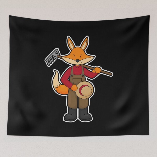 Item preview, Fox as Farmer with Rake & Hat designed and sold by Snabdesign84.